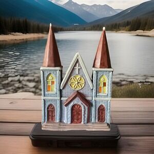 Christmas Village St. James Church, Lighted Cathedral, National Deco 1991(fy18-6